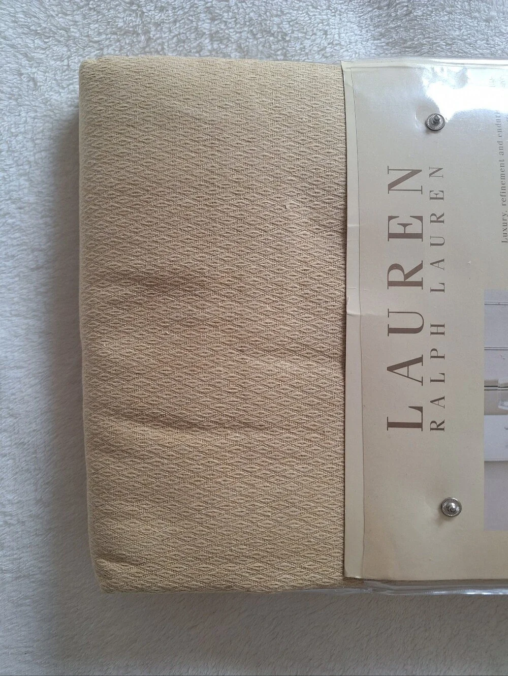 Ralph Lauren Diamond Texture Tablecloth 60x120 Oblong Beige NWT